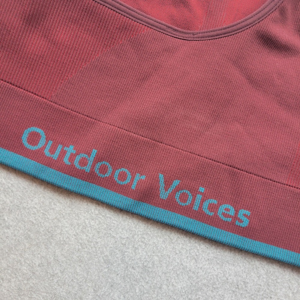 Outdoor Voices Sports Bra Womens Medium Burgundy One Shoulder Asymmetrical Yoga - Picture 7 of 12